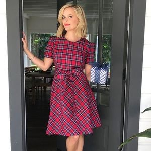 Draper James Short Sleeve Bow Waist Love Circle Dress